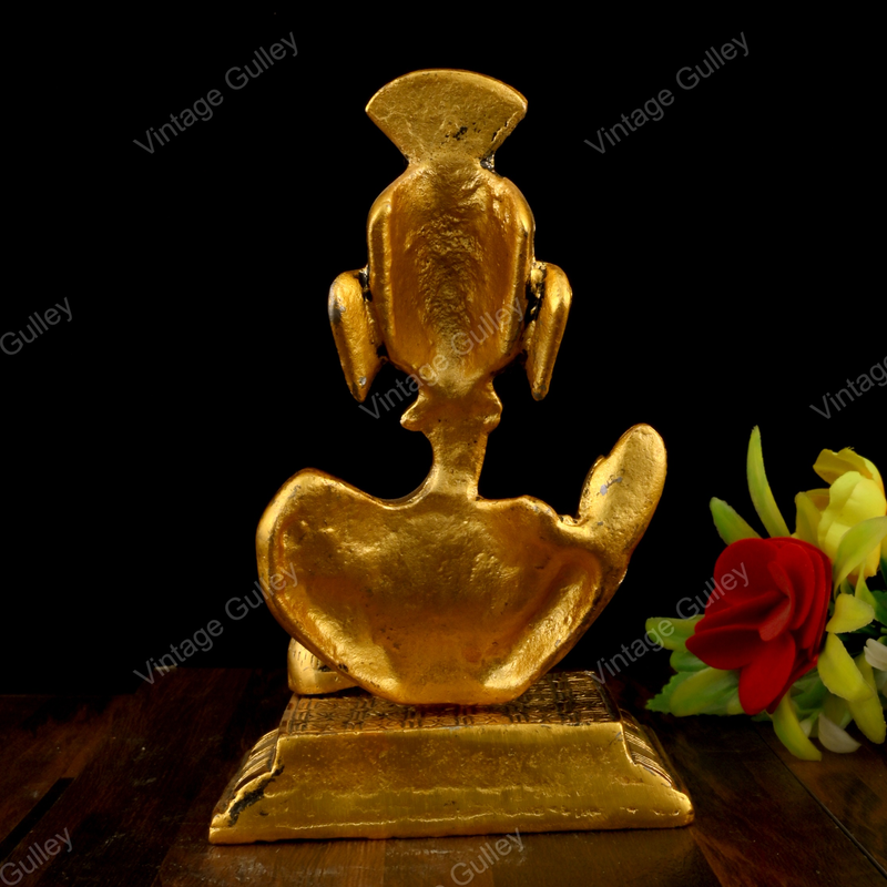 White Metal Golden Oxidized Modern Pagdi Ganesha