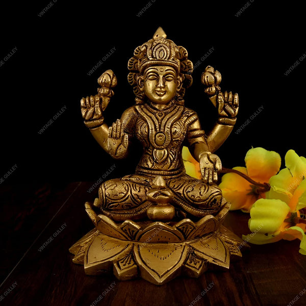 Brass God Ganesha Laxmi Idol