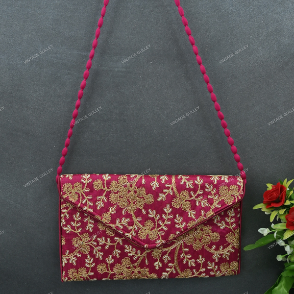 Rajasthani Embroidered Bag Big - Pink