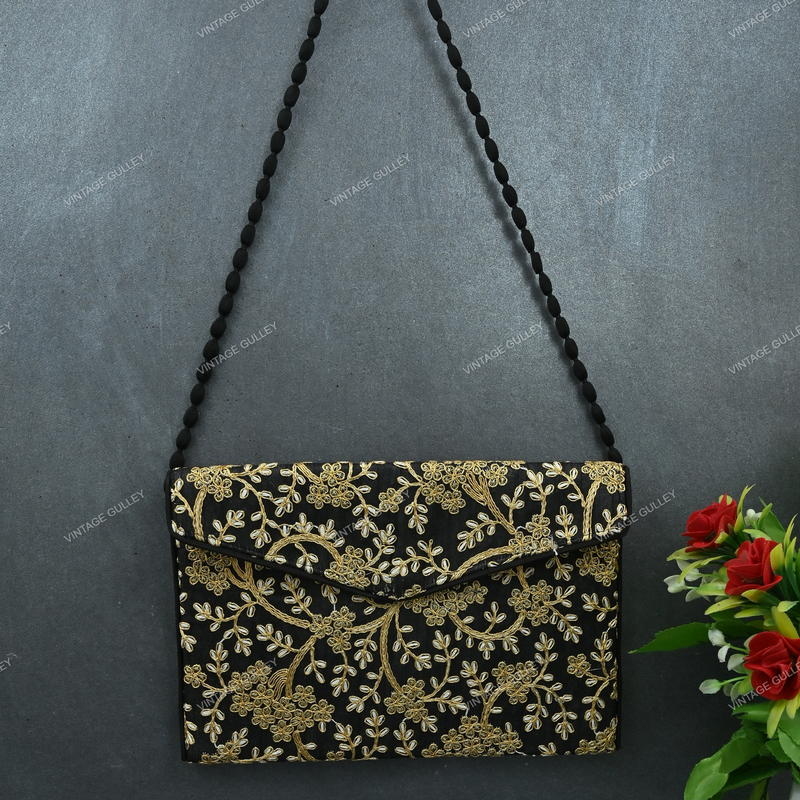 Rajasthani Embroidered Bag Big - Black