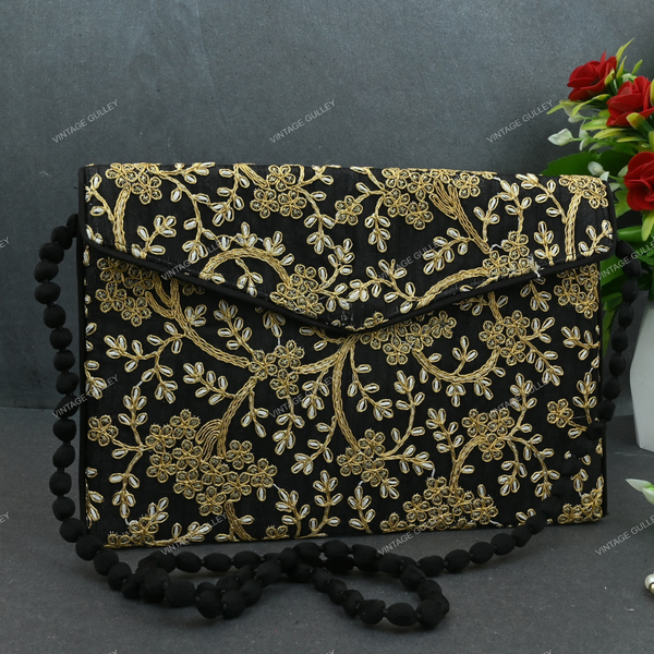 Rajasthani Embroidered Bag Big - Black