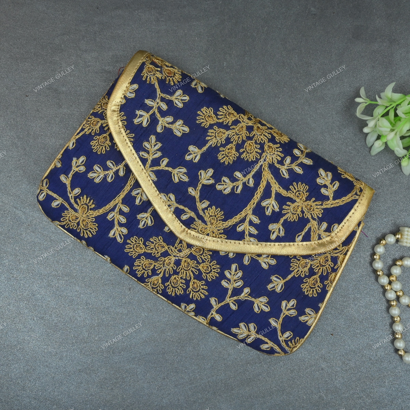 Rajasthani Embroidered Bag  - Blue
