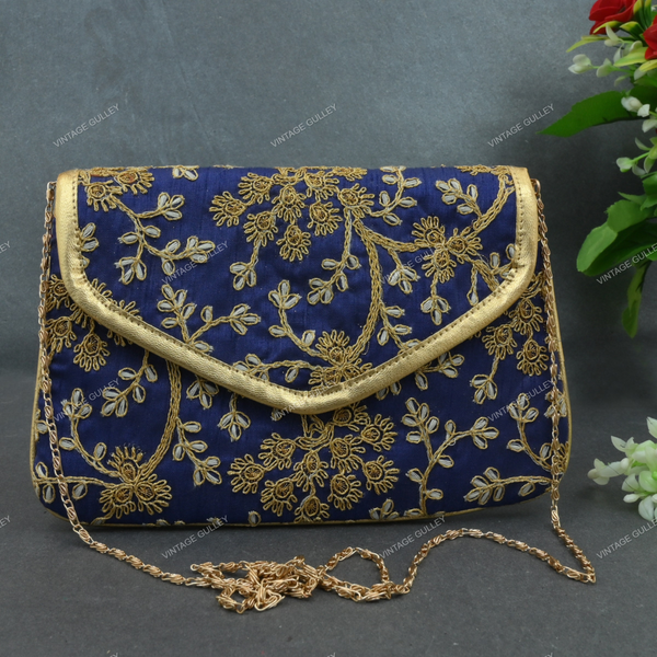Rajasthani Embroidered Bag  - Blue