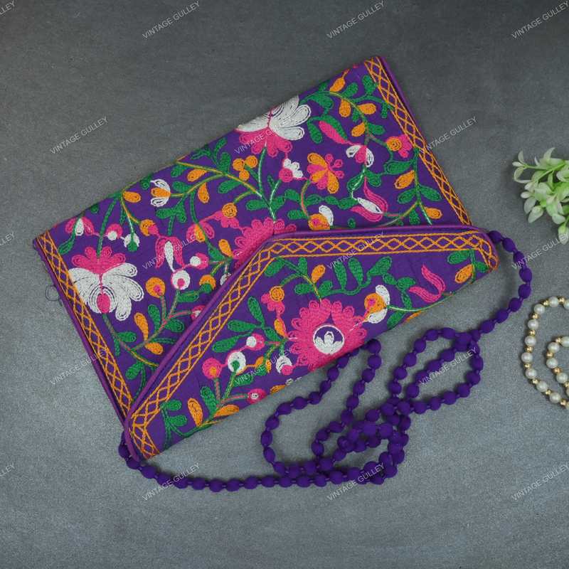 Jaipuri Bandhani Clutch Bag/ Designer Embroidered Purse – AryaFashions