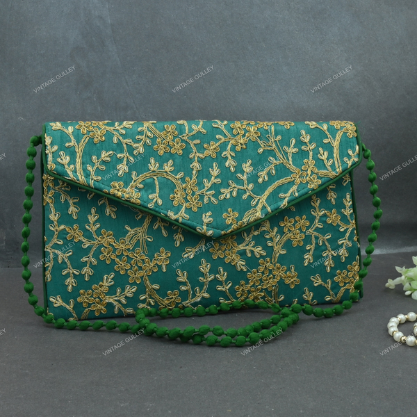 Rajasthani Embroidered Bag Big - Green