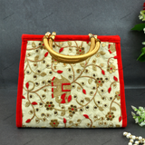 Rajasthani Embroidery Handbag For Women - Elephant Motif