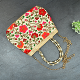 Rajasthani Embroidery Handbag For Women - Multicolor Flower
