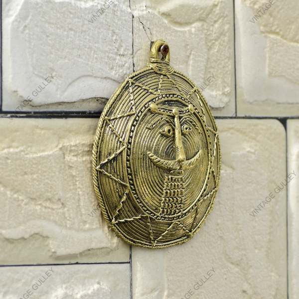 Brass Dhokra Handcrafted Wall Mountable Moon Mask