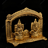 White Metal Gold Oxidized Laxmi Ganesh Arch