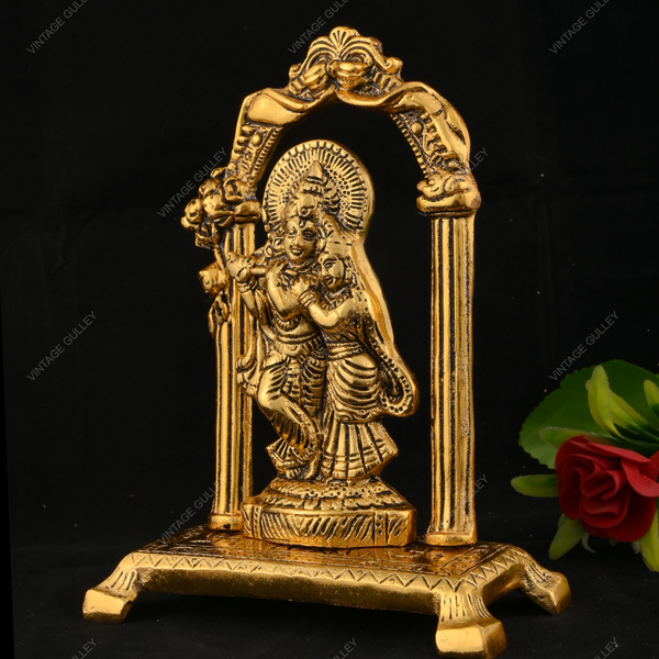 White Metal Radha Krishna for Puja and Home Decor