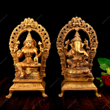 Brass Laxmi Ganesha Arch Idol