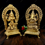 Brass Laxmi Ganesha Arch Idol