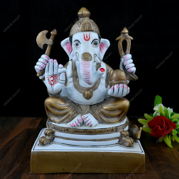 Brass Ganesha Charbhuja Idol