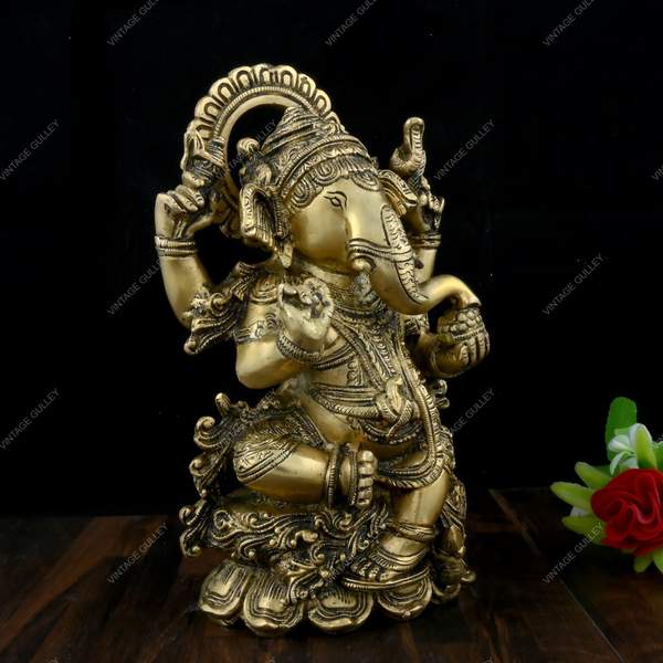 Brass Lord Ganesha Haridra Idol