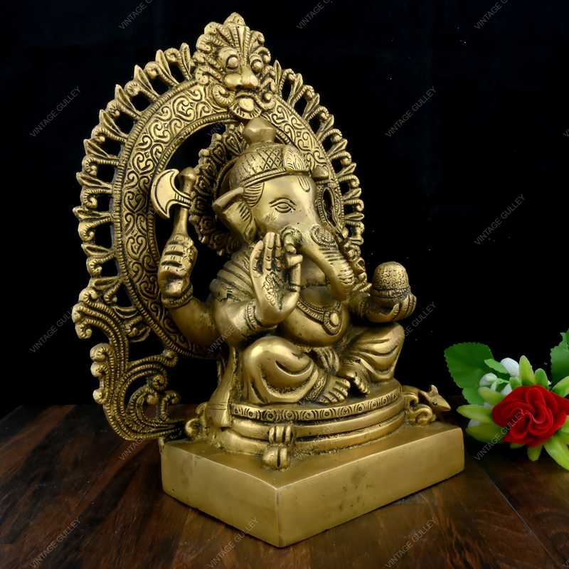 Brass Lord Ganesha Idol with Arch