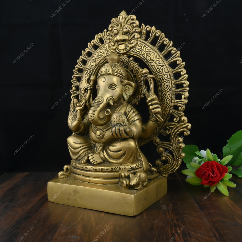 Brass Lord Ganesha Idol with Arch