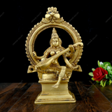 Brass Goddess Saraswati Idol Arch