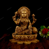 Brass Laxmi Sitting on a Lotus Flower