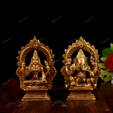 Brass Laxmi Ganesha Idol