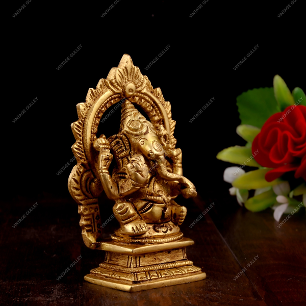 Brass Lord Ganesha Idol - Small