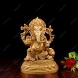Brass Ganesha on Oval Paoti
