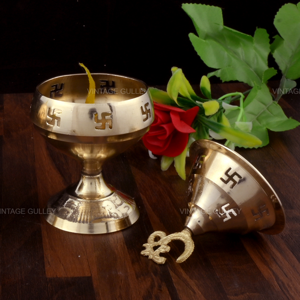 Brass Round Goblet Akhand Diya