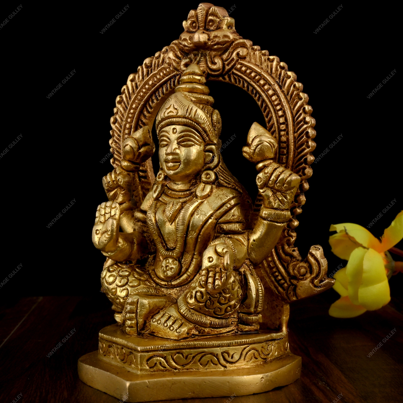 Brass Goddess Laxmi Idol for Pooja Home Decorative Showpiece