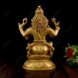 Brass Gol Ganesha Idol