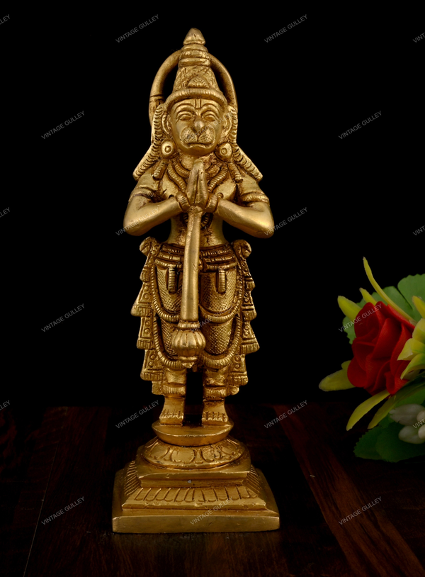 Brass Hanuman Idol for Pooja and Home Decor