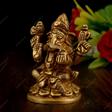 Brass Ganesha Idol Sitting Miniature
