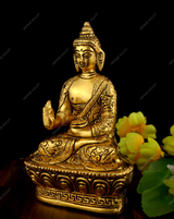 Metal Blessing Pose Buddha Idol