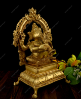Brass Music Ganesha Idol - Shehnai