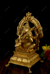 Brass Music Ganesha Idol - Sitar