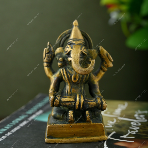 Brass Ganesha with Dholak