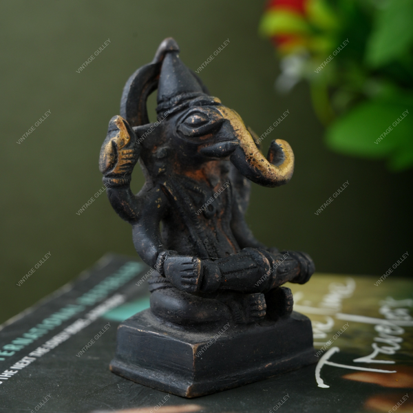 Brass Ganesha with Dholak - Antique Look