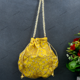 Women's Ethnic Rajasthani Potli Bag - Yellow