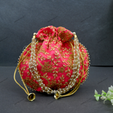 Women's Ethnic Rajasthani Potli Bag - Pink