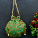 Women's Ethnic Rajasthani Potli Bag - Green