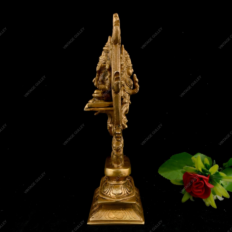 Brass Vishnu with 14 Hands and Narsimha Statue
