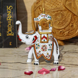 Metal Ambabari Meenakari Work Painted - Set of 3 - White