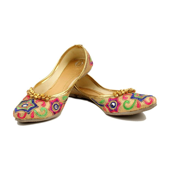 Women's Traditional Slip-On Mojari Jutti, Rajasthani Jutti - Vintage Gulley