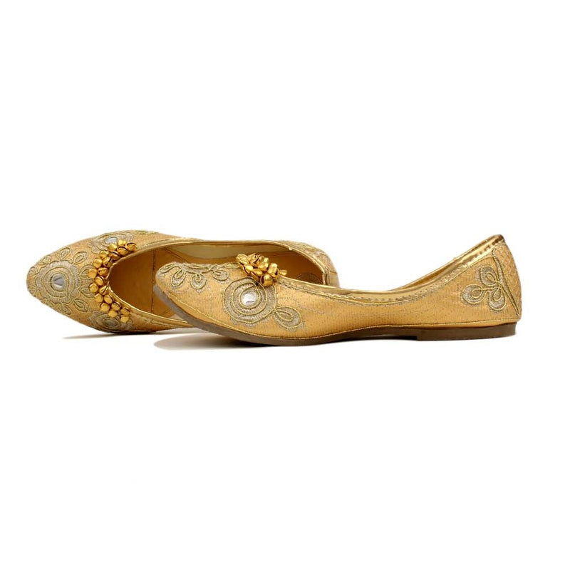Women's Traditional Slip-On Mojari Jutti, Rajasthani Jutti - Vintage Gulley