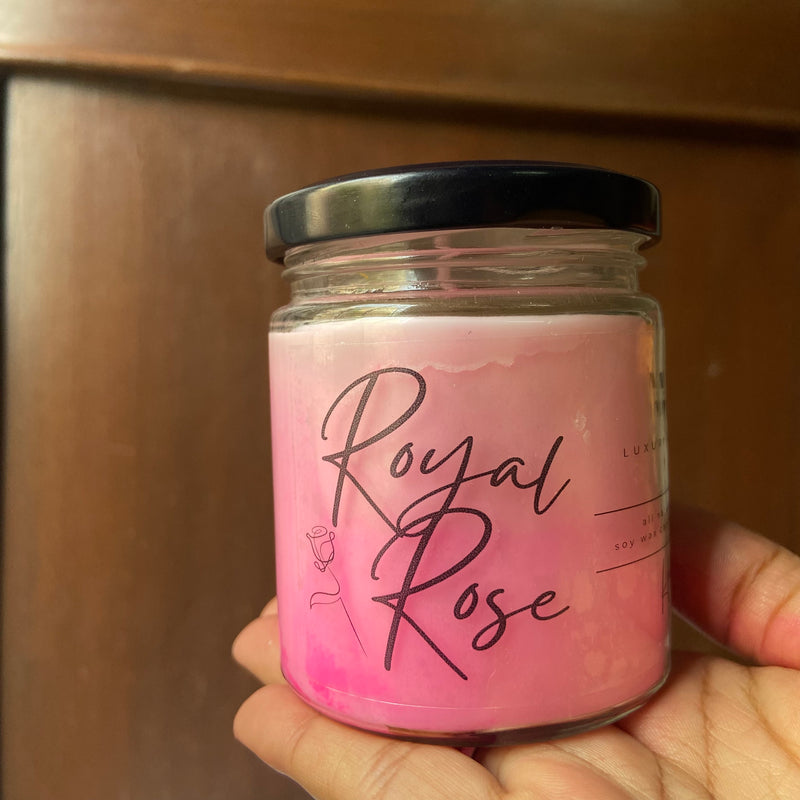 Royal Rose Scented Vegan Soy Wax Candle - 5 Oz