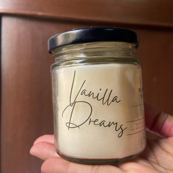 Vanilla Dreams Scented Vegan Soy Wax Candle - 5 Oz