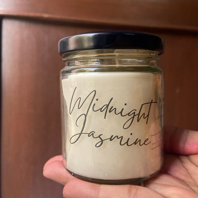 Midnight Jasmine Scented Vegan Soy Wax Candle - 5 Oz