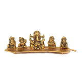 White Metal Golden Oxidized Musical Ganesha