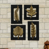 Brass Plated Wall Hanging Leaf Frame - Set of 4 - Vintage Gulley