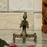 Brass Dhokra Lady Reading On Bed