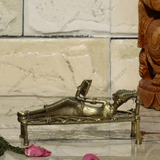 Brass Dhokra Reading Woman on Bed
