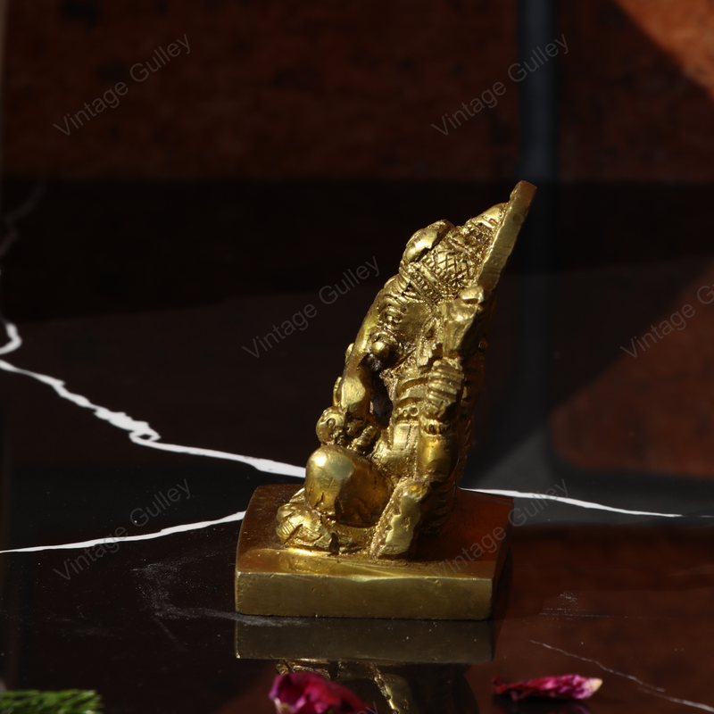 Brass CharBujha Ganesha Idol